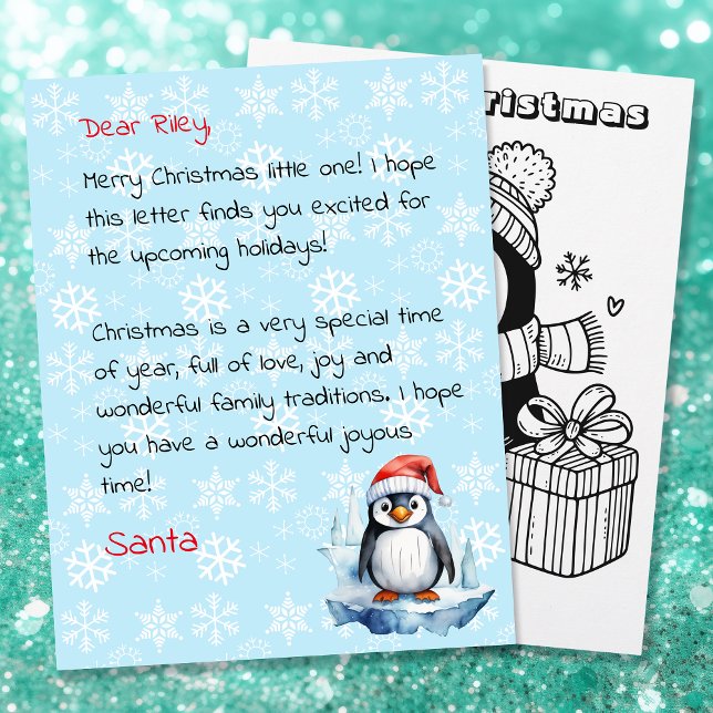 Cute Personalized Letter from Santa Coloring Page (Creator Uploaded)