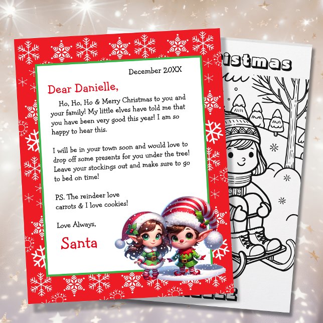 Cute Personalized Letter from Santa Coloring Page (Creator Uploaded)