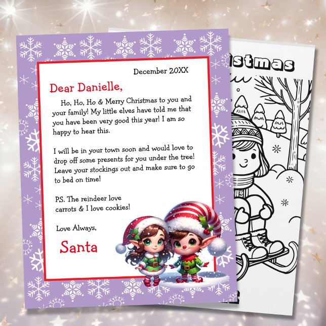 Cute Personalized Letter from Santa Coloring Page (Creator Uploaded)