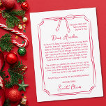 Cute Personalized Letter from Santa Kids Christmas Holiday Card<br><div class="desc">Make Christmas unforgettable with this personalized letter from Santa! Featuring a whimsical red border and bow illustration, this design brings the magic of the North Pole straight to your child’s imagination. Add their name and a thoughtful message tailored just for them to create a moment they’ll treasure forever. Perfect for...</div>
