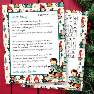 Cute Personalized Letter from Santa Word Search