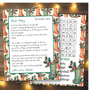Cute Personalized Letter from Santa Word Search