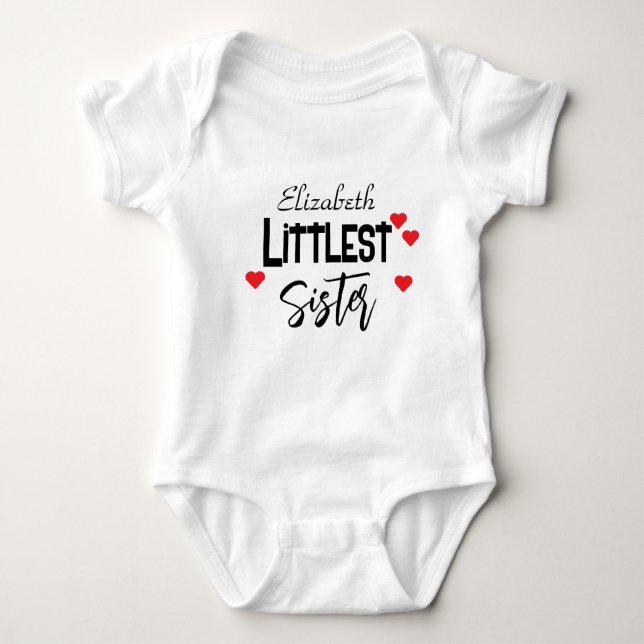 Cute personalized Little Sister Baby Bodysuit (Front)