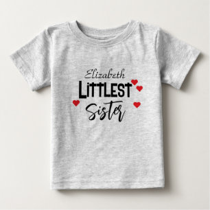 Cute personalized Little Sister Baby T-Shirt