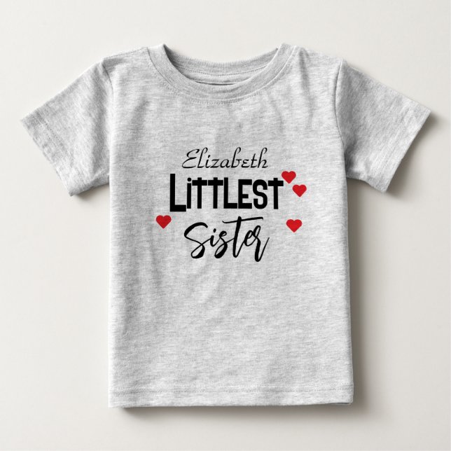Cute personalized Little Sister Baby T-Shirt (Front)