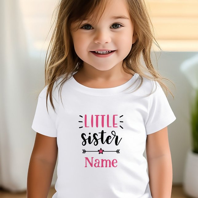 Cute Personalized Little Sister Toddler T-shirt (Cute Personalized Little Sister t-shirt )