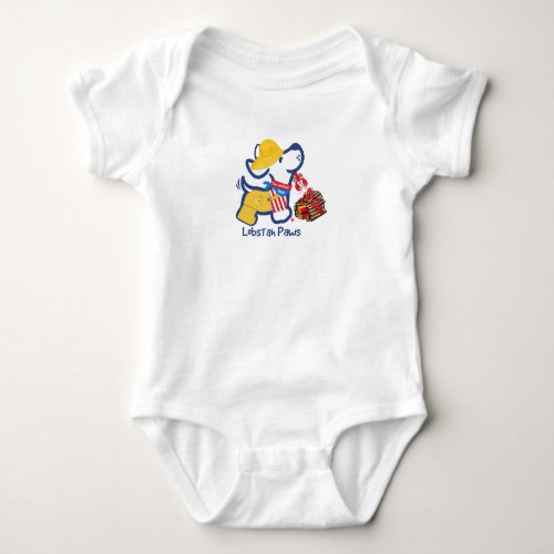 Cute Personalized Lobstah Paws Dog Silhouette Baby Bodysuit