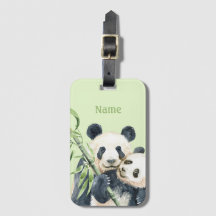 Cute Personalized Luggage Tag | Pandas