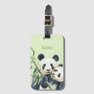 Cute Personalized Luggage Tag   Pandas