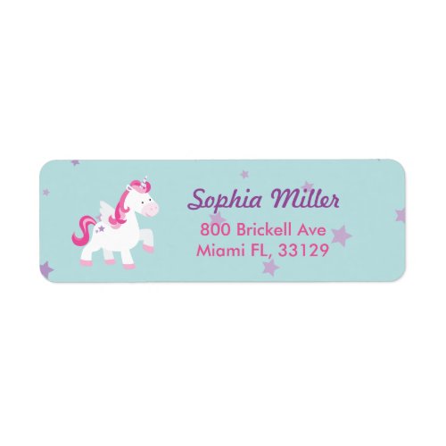 Cute Personalized Magical Unicorn Address Label
