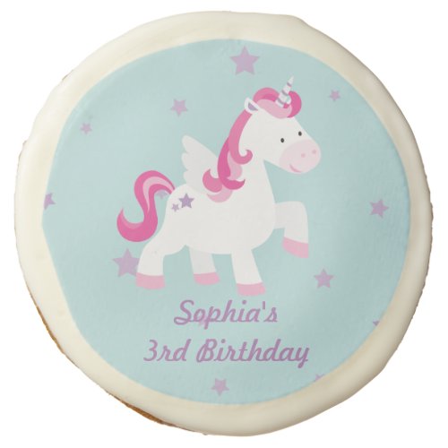 Cute Personalized Magical Unicorn Sugar Cookie