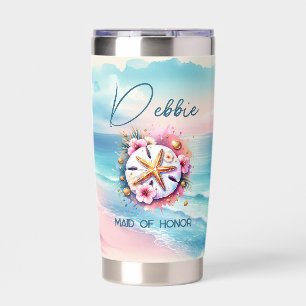 Cute Personalized Maid of Honor Coastal Insulated Tumbler