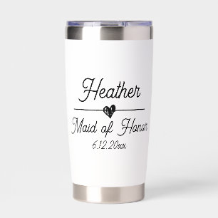 Cute Personalized Maid of Honor Insulated Tumbler