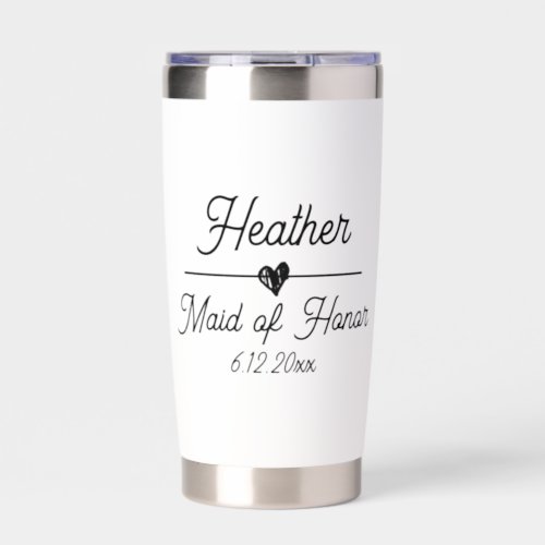 Cute Personalized Maid of Honor Insulated Tumbler