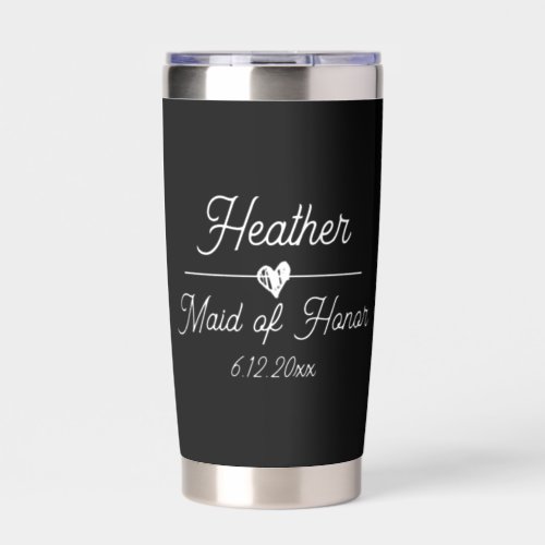 Cute Personalized Maid of Honor Insulated Tumbler