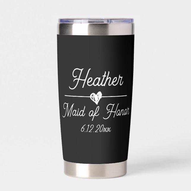 Cute Personalized Maid of Honor Insulated Tumbler (Front)