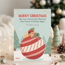 Cute Personalized Merry Christmas Elf Non Photo