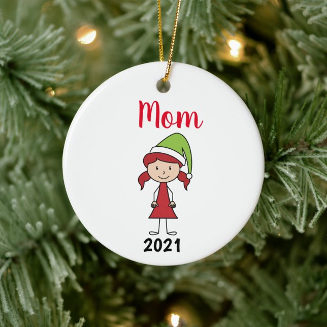 cute personalized mom christmas ceramic ornament (Tree)