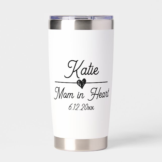 Cute Personalized Mom in Heart Insulated Tumbler (Front)