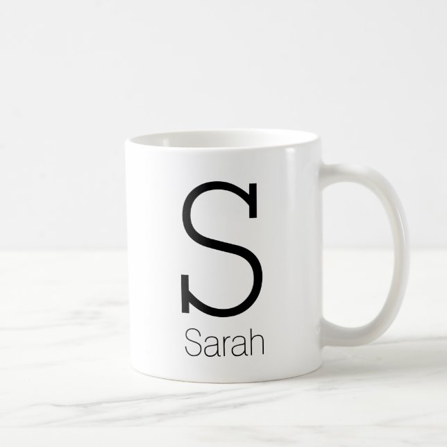 Cute Personalized Monogram and Name Coffee Mug (Right)