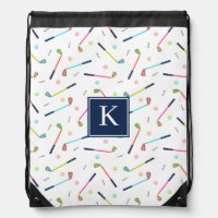 Cute Personalized Monogram Golf Pattern Women