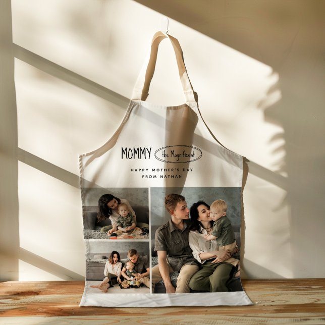 Cute Personalized Mothers Day Family Photo Apron (Creator Uploaded)