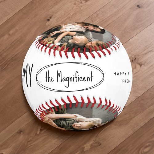 Cute Personalized Mothers Day Family Photo Baseball