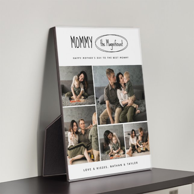 Cute Personalized Mothers Day Family Photo Plaque (Creator Uploaded)