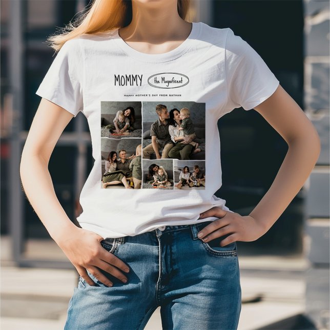 Cute Personalized Mothers Day Family Photo T-Shirt (Creator Uploaded)