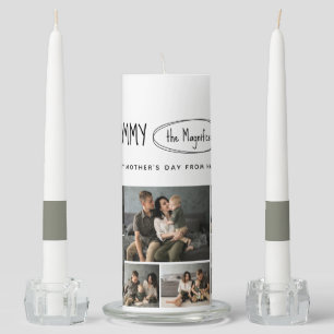 Cute Personalized Mothers Day Family Photo Unity Candle Set
