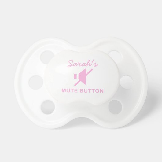 Cute Personalized Mute Button Binky Pacifier (Front)