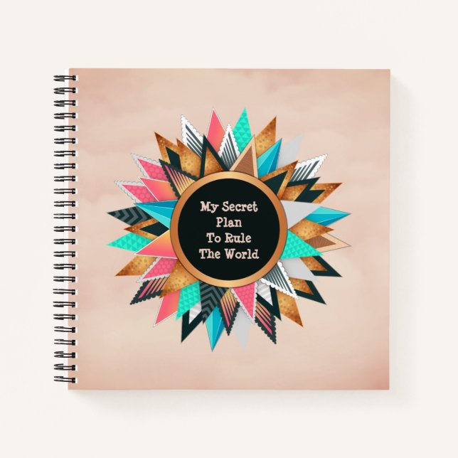 Cute Personalized My Secret Plan Typography Notebook (Front)