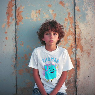 Cute Personalized Name Backpack Character Kids T-Shirt