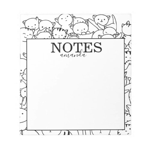 Cute Personalized Name Cats  Notepad