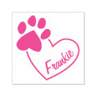 Cute Personalized Name Paw Print on Heart Stamp