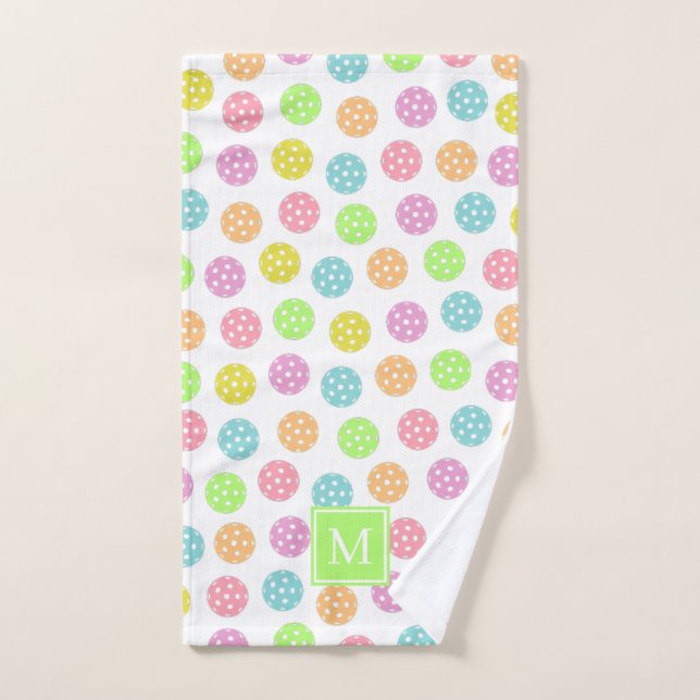 Cute Personalized Name Pickleball Balls Hand Towel (Hand Towel)