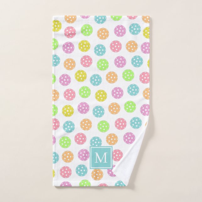 Cute Personalized Name Pickleball Balls Hand Towel (Hand Towel)