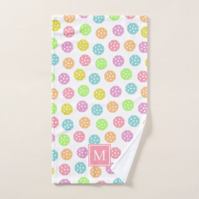 Cute Personalized Name Pickleball Balls Hand Towel (Hand Towel)