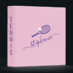 Cute Personalized Name Tennis Player Coach 3 Ring Binder<br><div class="desc">Pink and purple feminine and girly tennis monogram on a custom personalized binder for the coach, captain, or team to keep analysis, schedules, and plans organized has a simple modern racket and ball icon monogram design. Fonts and colors can be edited to match your office or team or school colors....</div>