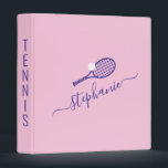 Cute Personalized Name Tennis Player Coach 3 Ring Binder<br><div class="desc">Pink and purple feminine and girly tennis monogram on a custom personalized binder for the coach, captain, or team to keep analysis, schedules, and plans organized has a simple modern racket and ball icon monogram design. Fonts and colors can be edited to match your office or team or school colors....</div>