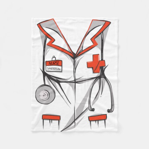 Cute Personalized Nurse Scrubs Outfit Name Fleece Blanket