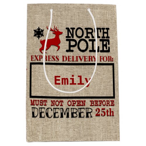 Cute Personalized Official Santa Sack GIFT BAG