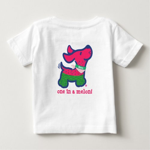 Cute Personalized One In A Melon Dog Silhouette Baby T_Shirt