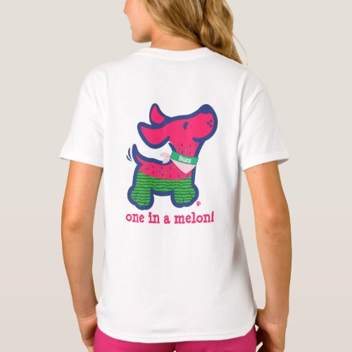 Cute Personalized  One In A Melon Dog Silhouette T_Shirt