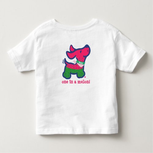 Cute Personalized One In A Melon Dog Silhouette Toddler T_shirt