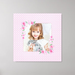 Cute Personalized one Photo Pink  Canvas Print