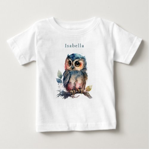 Cute Personalized Owl Baby T_Shirt