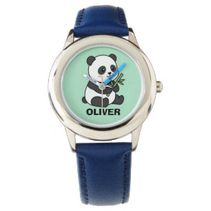 Cute Personalized Panda with Bamboo Kids  Watch