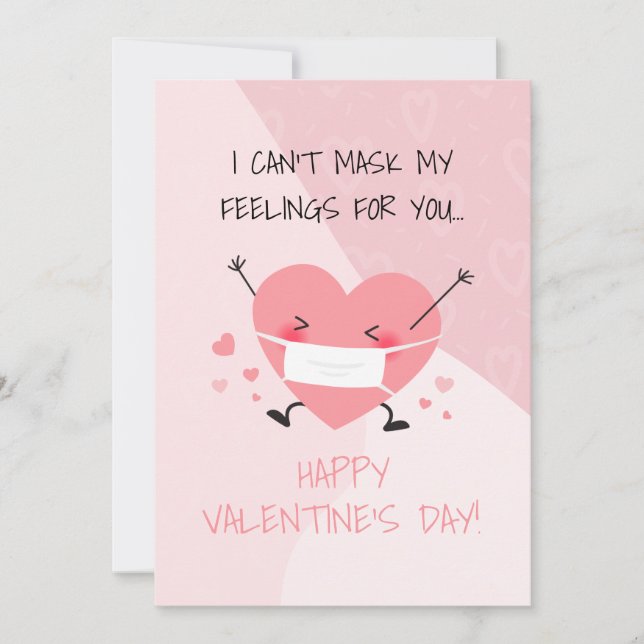 Cute Personalized Pandemic Valentine's Day Heart Holiday Card (Front)