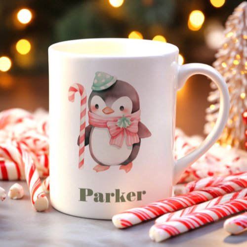 Cute Personalized Penguin Christmas Coffee Mug